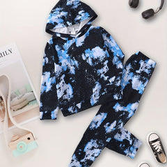 Boy's 2pcs Starry Night Hoodie & Sweatpants Set Spring Fall Outfit
