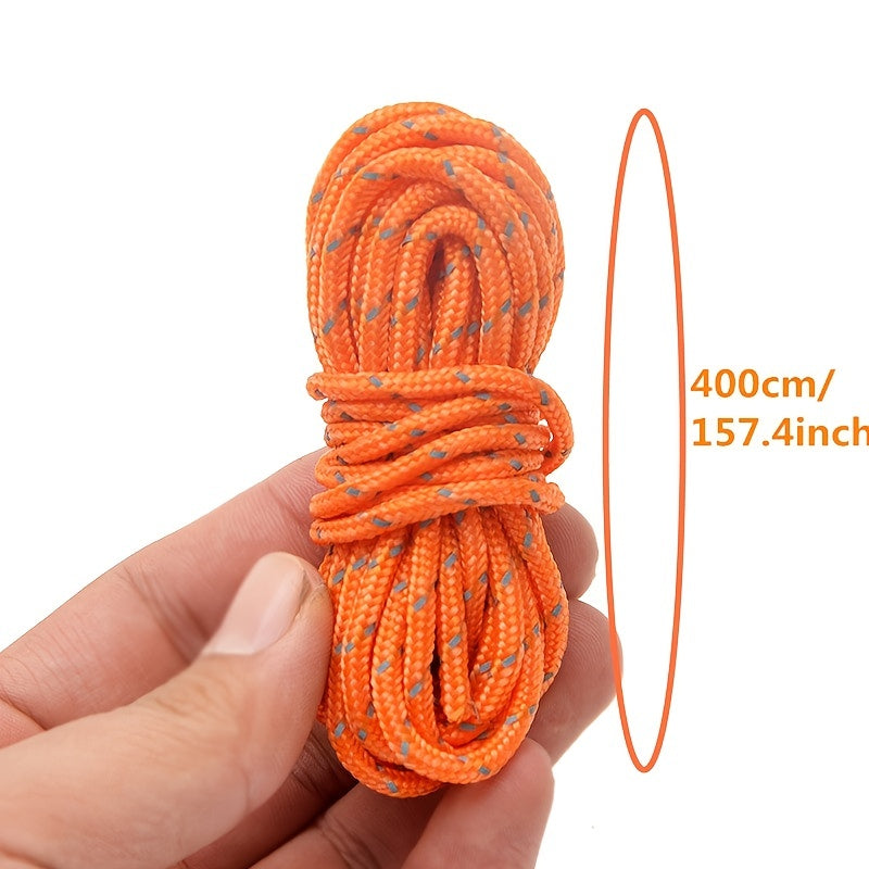4M 48in Windproof Camping Rope Tent Tensioner Reflective Ropes