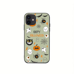 Halloween Scary Pumpkin Bat Pattern Anti-Scratch Case iPhone 11 12 13 14 Pro
