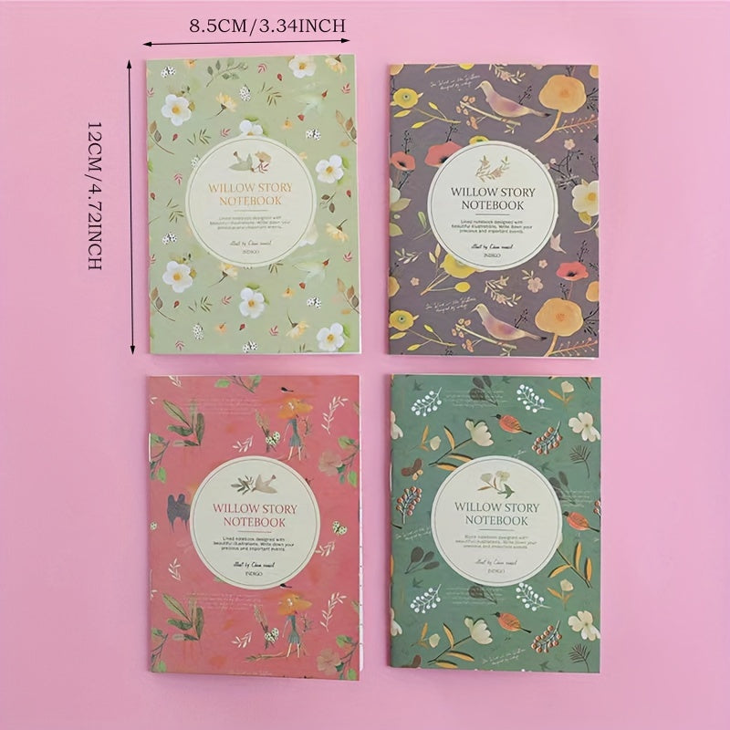 Flower Pattern Notebook Mini Pocket Stationery Gift Carry Notepad