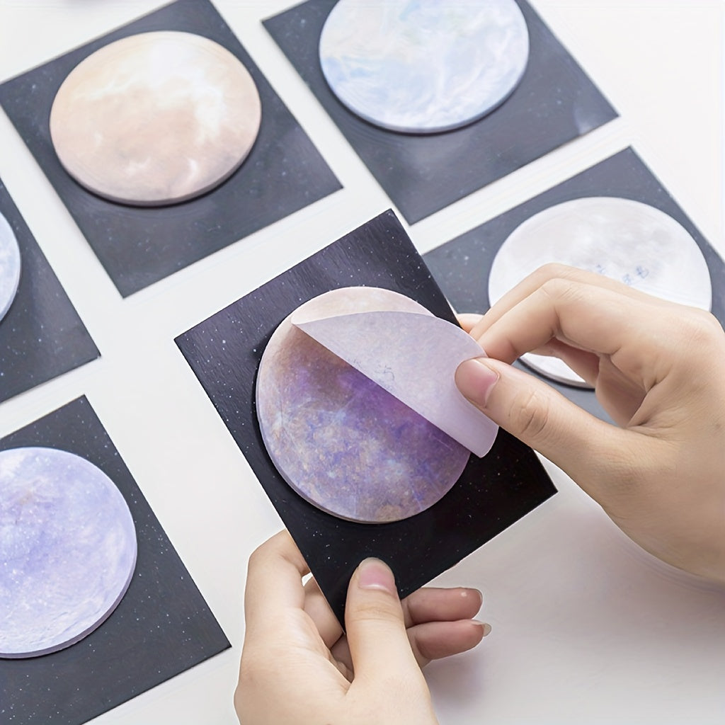 6pcs Planet Sticky Notes Moon Earth Planet Notes Self Adhesive 3 Inches