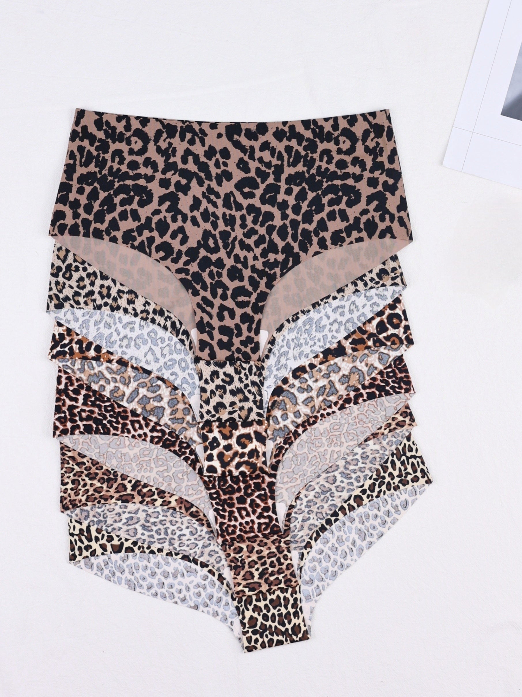 6pcs Leopard Print Briefs Comfy & Breathable Intimates Panties