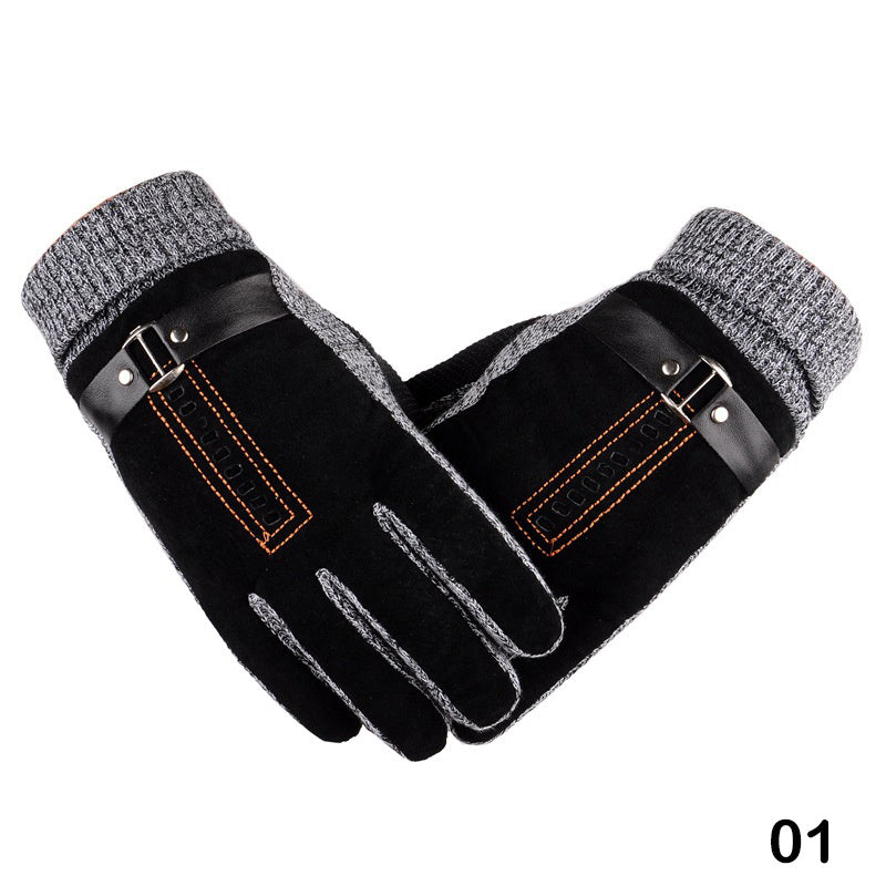 Men's Leather Cycling Motorcycle Gloves Anti skid Grip