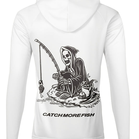 Men's Skeleton Print UPF 50 Sun Protection Hoodie