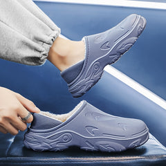 Men's Warm Cozy Plush Slippers Soft Non Slip Home Shoes