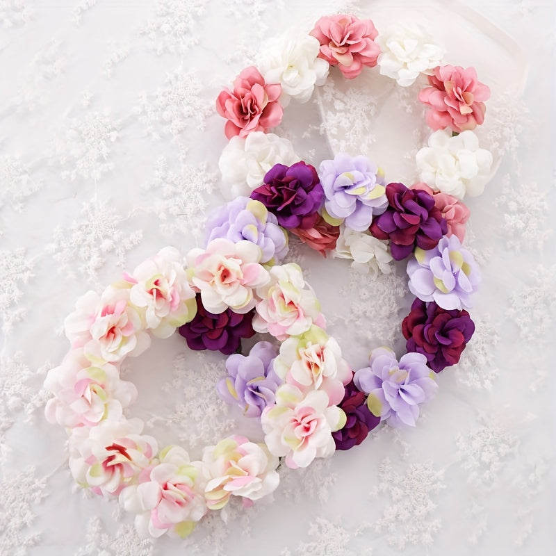 Girls Flower Hair Wreath Headwear Bridal Accessories