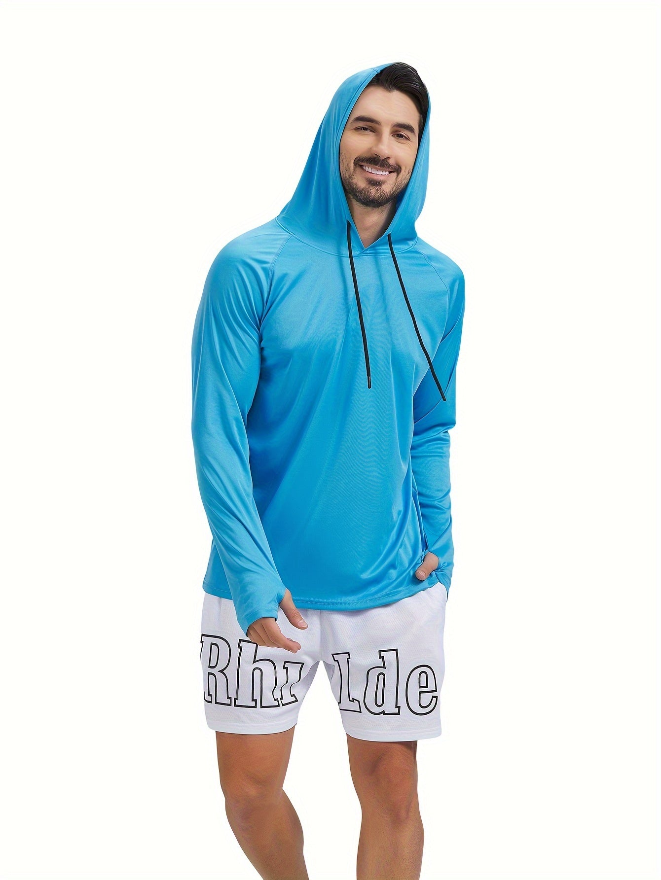 Men's UPF 50 Sun Protection Hoodie Long Sleeve for Outdoor Fishing