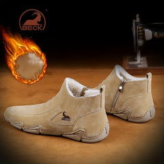 Men's Thermal Winter Shoes Boots Side Zipper Casual Walking Shoes