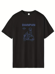 Men's Printed Leisure Sports T shirt Casual Stretch Round Neck Tee Shirt