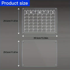 2pcs Acrylic Magnetic Calendar Planner Dry Erase Boards