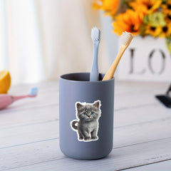 50pcs Big Eyed Cat Stickers Waterproof Vinyl Stickers for Laptops Water Bottles
