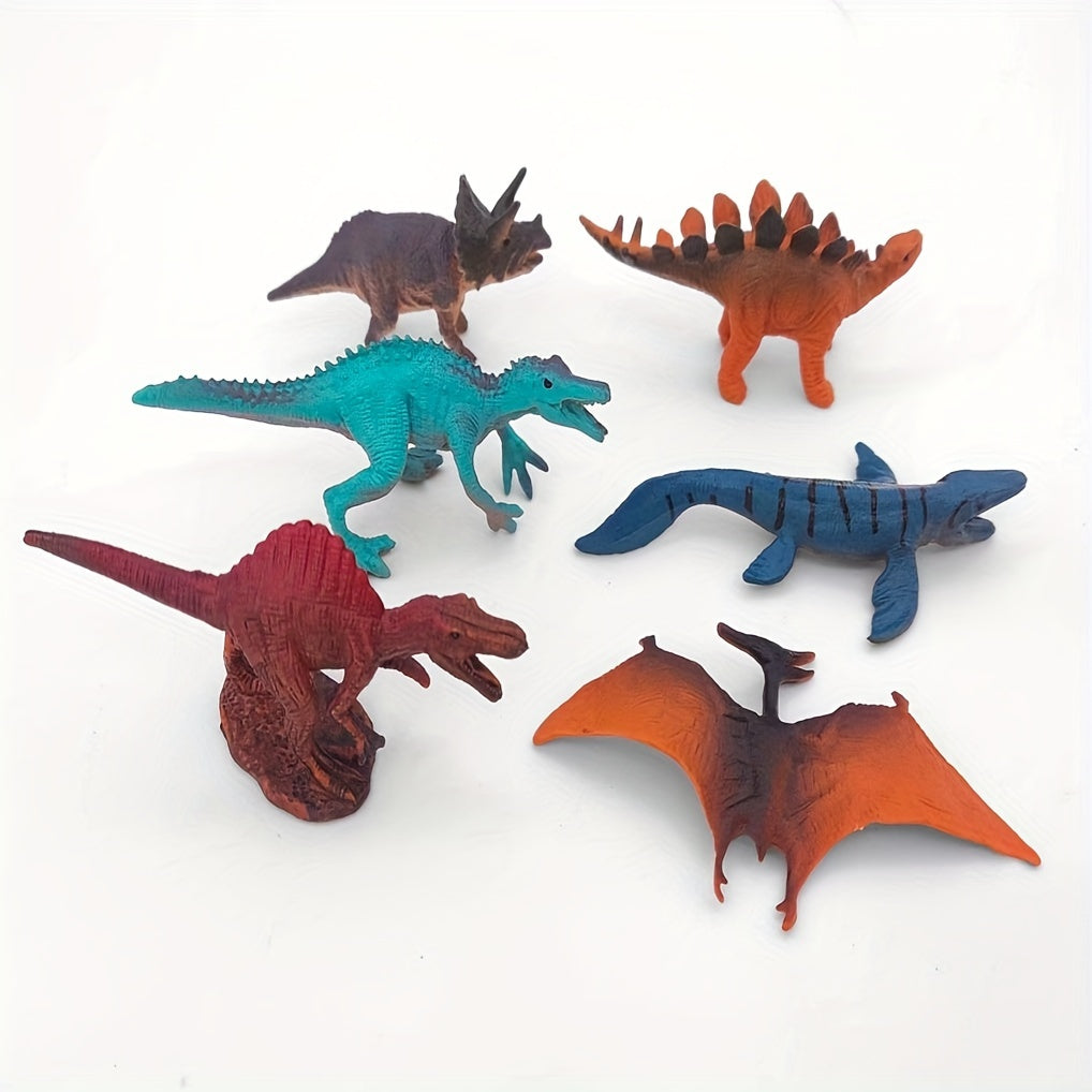 12pcs Dinosaur Simulation Models Rubber Sandbox Toys