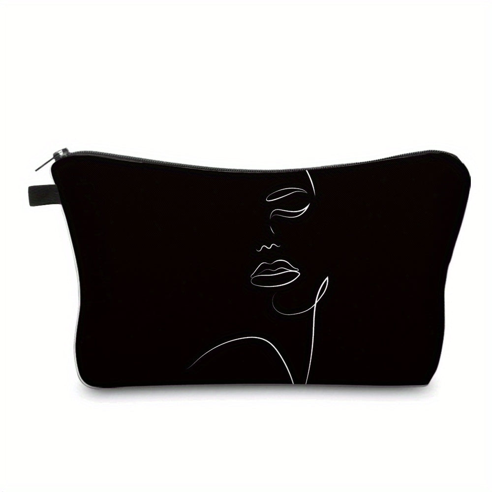 Abstract Figure Graphic Storage Bag Makeup Case Small Cosmetic Zipper Bag
