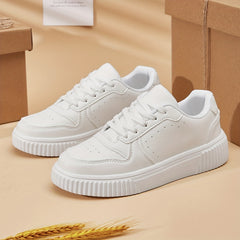 Women's Solid Sneakers Casual Lightweight Low Top Skate Shoes