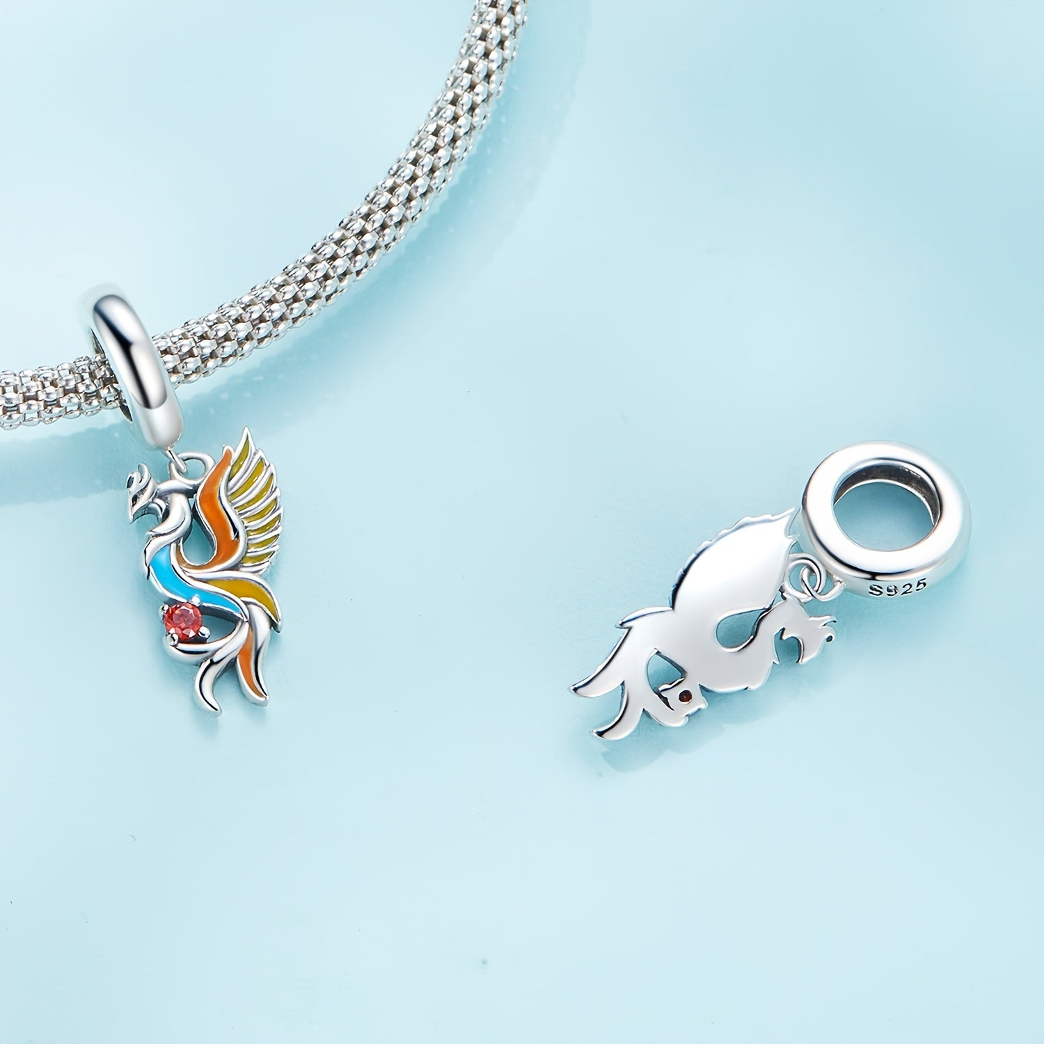 Sterling Silver S925 Phoenix Bracelet Pendant