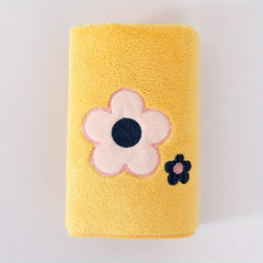 Flower Pattern Hand Towel Coral Fleece Soft Absorbent Towel