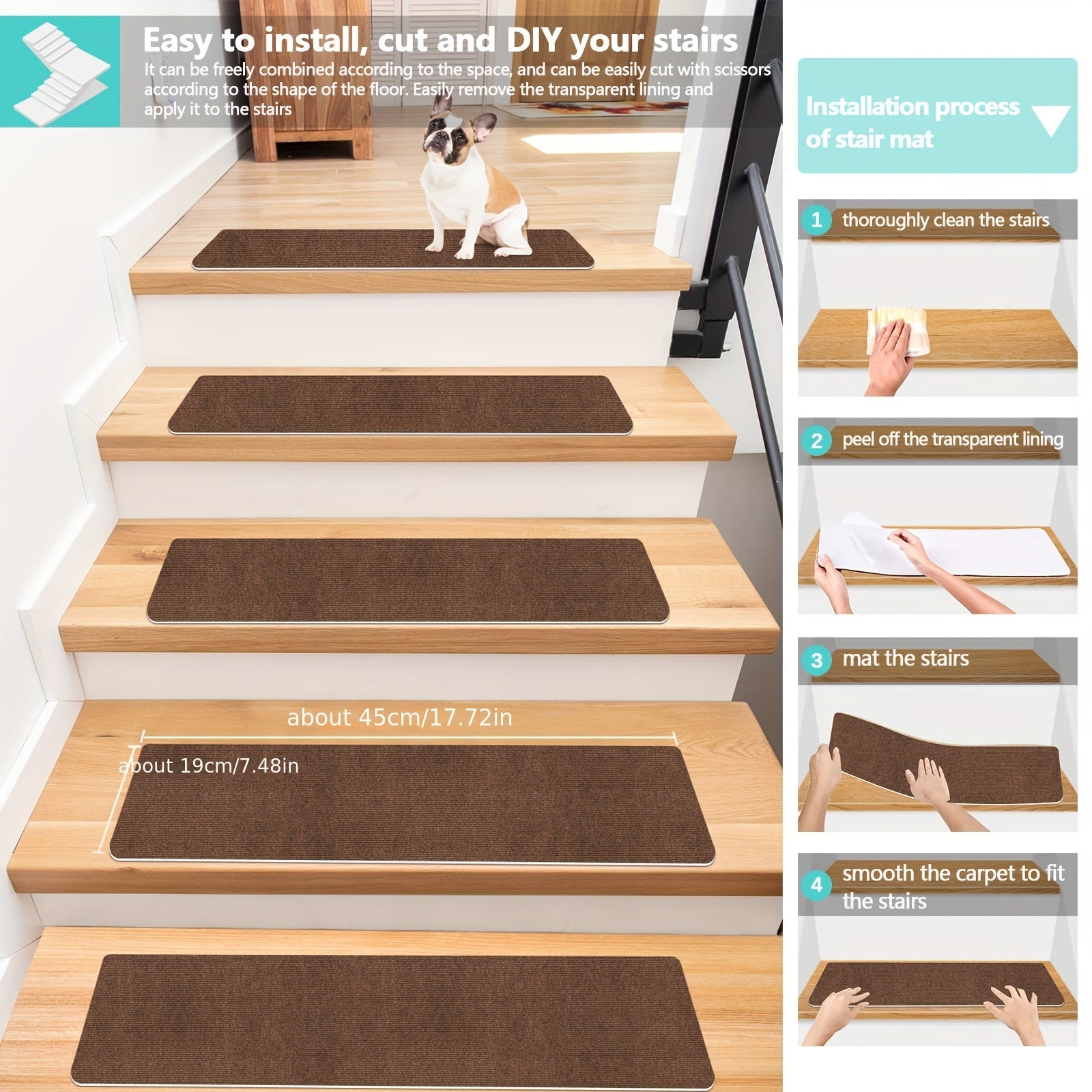 Non Slip Stair Rugs Soft Washable Stair Carpet Runner For Hall