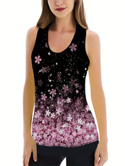 Sakura Print Tank Top & Leggings Yoga Outfit Set