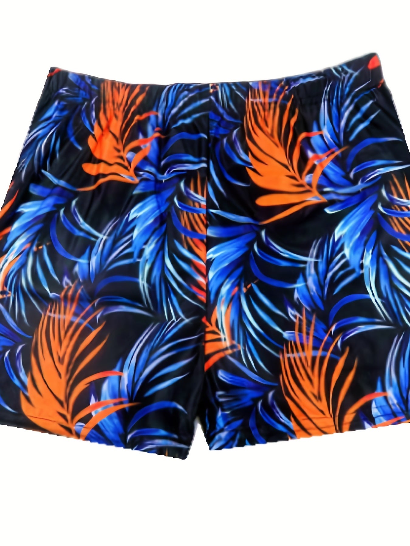 Men's Palm Tree Print Casual Beach Shorts Elastic Waist