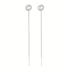 Pearl Tassel Earrings Chain Thread Gift For Girls