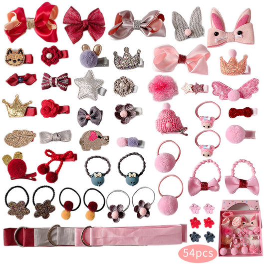 Baby Girls Cartoon Hair Ties Hair Clips Set, Holiday Gift