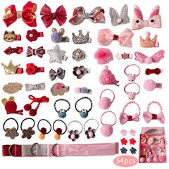 Baby Girls Cartoon Hair Ties Hair Clips Set, Holiday Gift