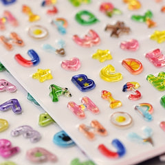 3D Candy Crystal Sticker Epoxy Number Letter DIY Phone Case Decoration