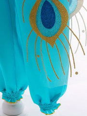 Jasmine Dress Kid Girls Princess Costume Fun Halloween Party Fancy Flower Fairy