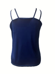 Sleek V Neck Cami Top Double Straps Summer Sleeveless Women's Clothing