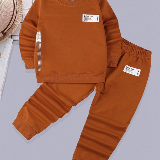 Boys Pullover Sweatshirt & Jogger Pants Set for Fall Winter