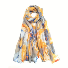 Flower Print Voile Scarf Hijab Boho Shawl Casual Head Wrap Turban