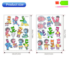 Animal Cartoon Rhinestone Decals 22-24pcs Diamond Painting Kits for Kids