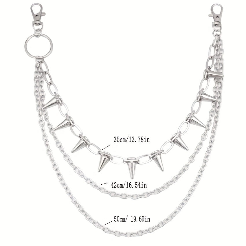 Hip Hop Metal Rivet Waist Chain for Stage Performance