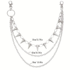 Hip Hop Metal Rivet Waist Chain for Stage Performance