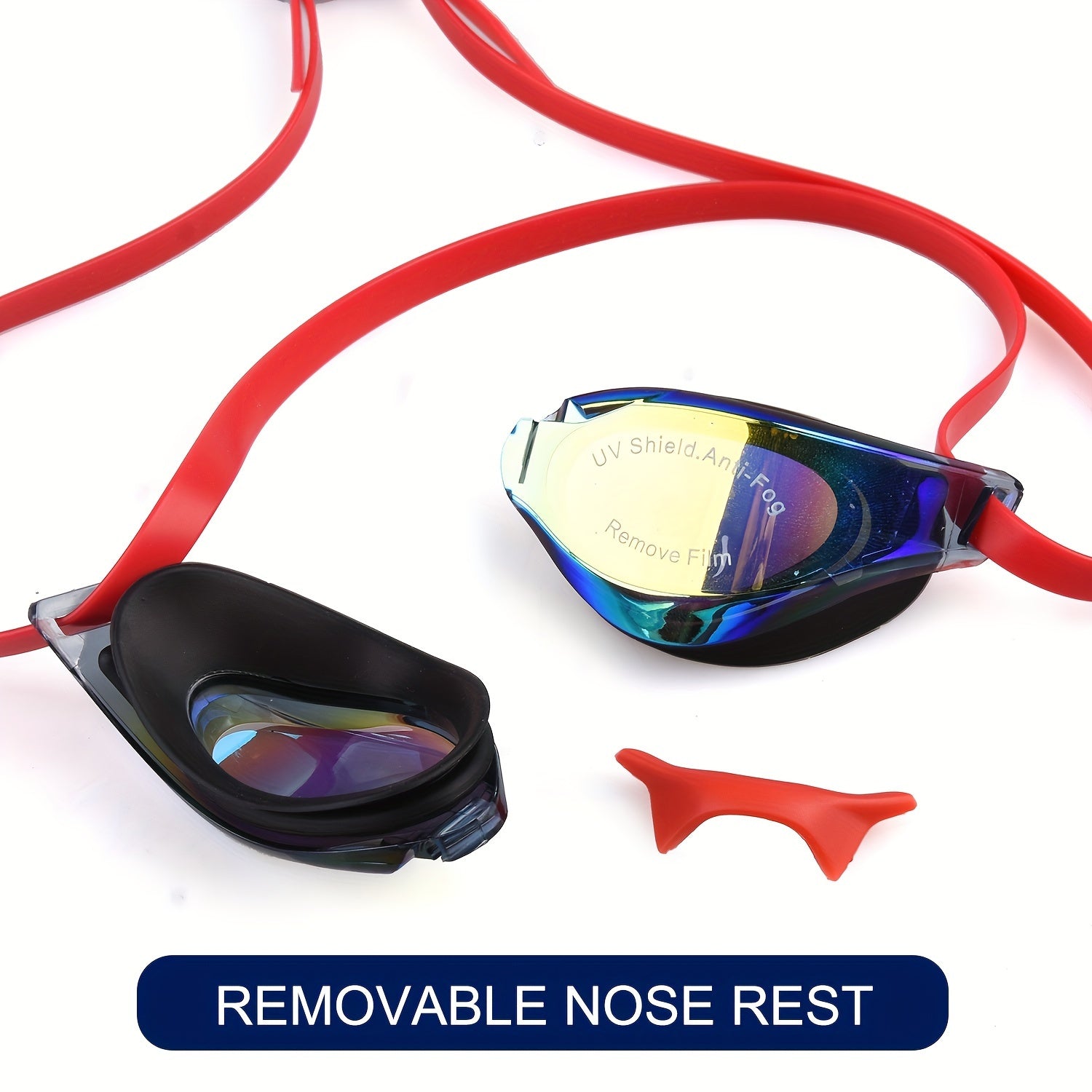 High Def Anti-fog Swim Goggles Soft Seals Adjustable Strap & Nose Bridges