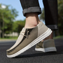 Men's Canvas Slip on Loafer Shoes Lace Up Casual Vintage