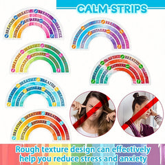 6pcs Rainbow Stress Relief Stickers Calming Strip Texture Sensory Items