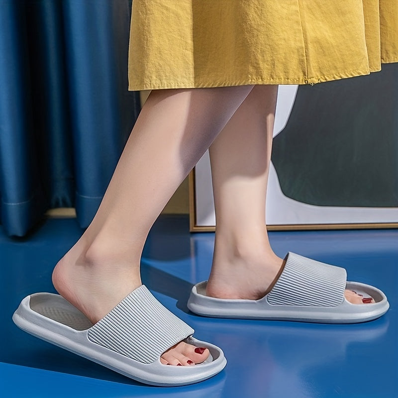 Women's Solid Slides Soft Sole Pillow Slides Lightweight Shower Shoes