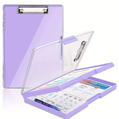 Heavy Duty Clipboard with 2 Storage Cases - Clear Top Panel & Side Opening