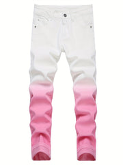 Boys Casual Gradient Denim Pants Slim Fit Spring Fall