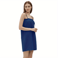 Bowknot Bath Skirt for Adults Towel Women Wearable Bathrobes Nightgown