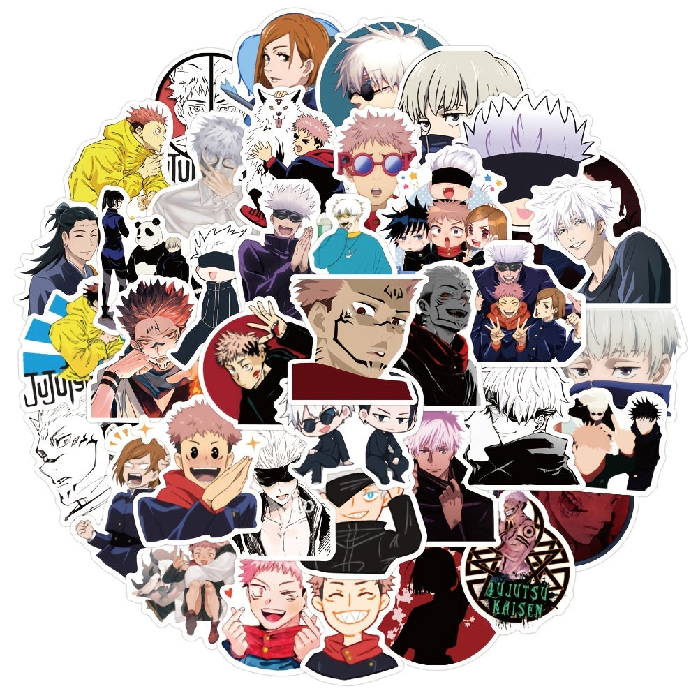 50pcs Anime Vinyl Decorative Sticker for Laptop Skateboard Cup Bottle Notebook
