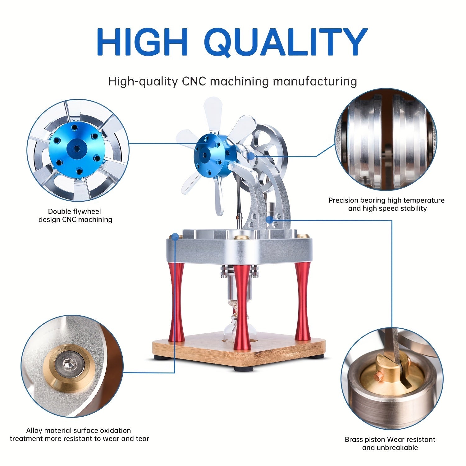 M16 CF Stirling Engine Kit Aluminum Educational Toy