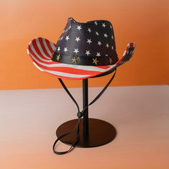 American Flag Sailor Vintage Cowboy Hat Summer Sunshade Outdoor Western