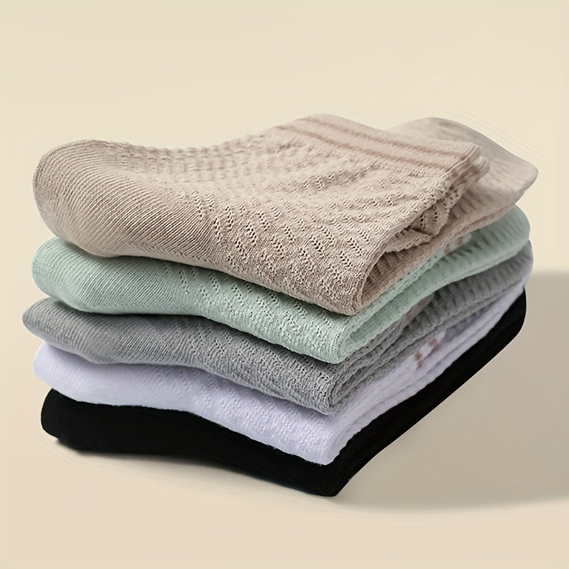 Women's Striped Crew Socks - Comfy & Breathable Short Socks