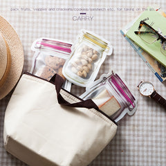 20pcs Mason Jar Bags Food Storage Reusable Zip Lock Snack Bag