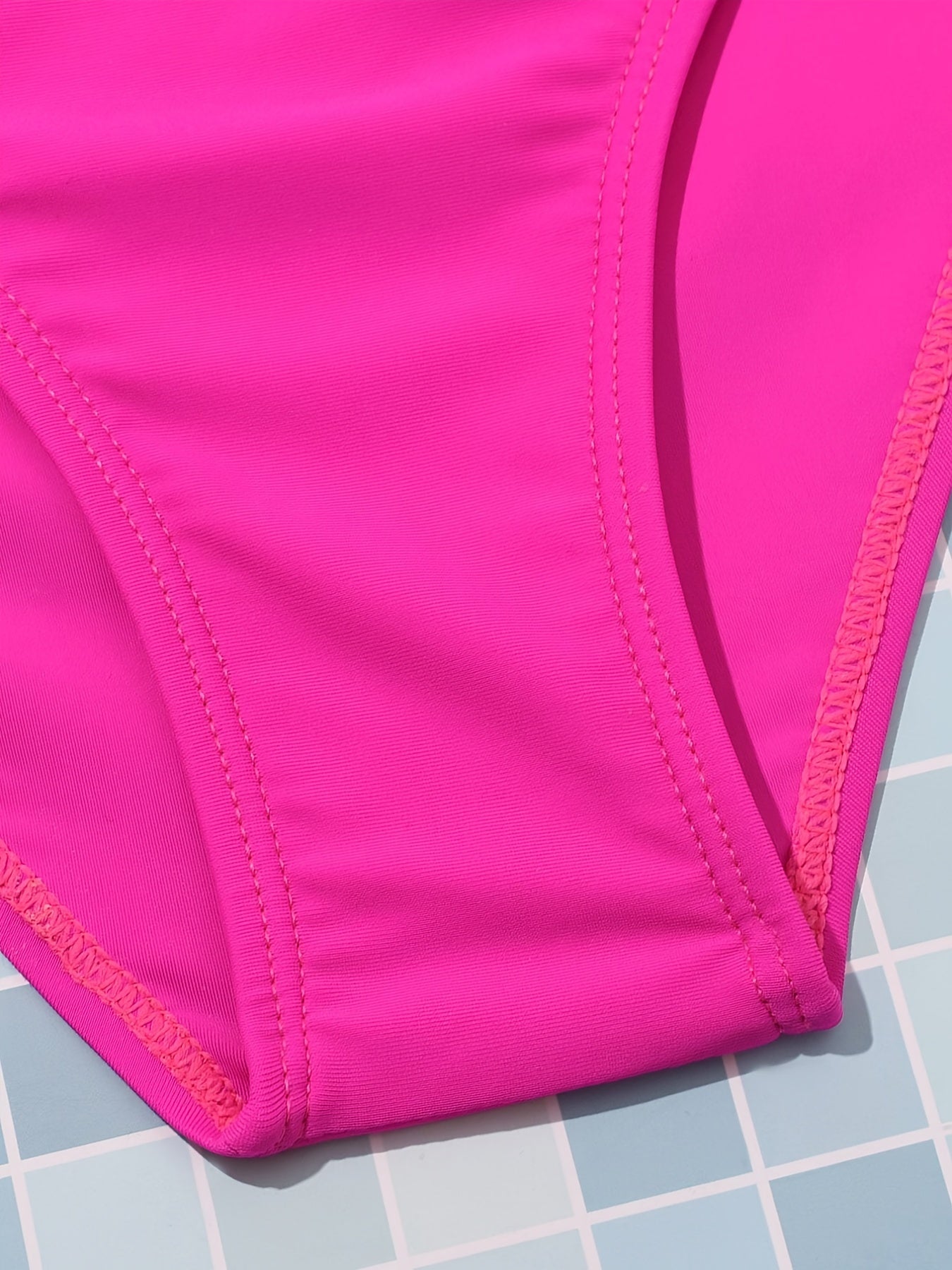 2pcs Girl's Solid Bikini Set Bowknot Bathing Suit for Beach Vacation