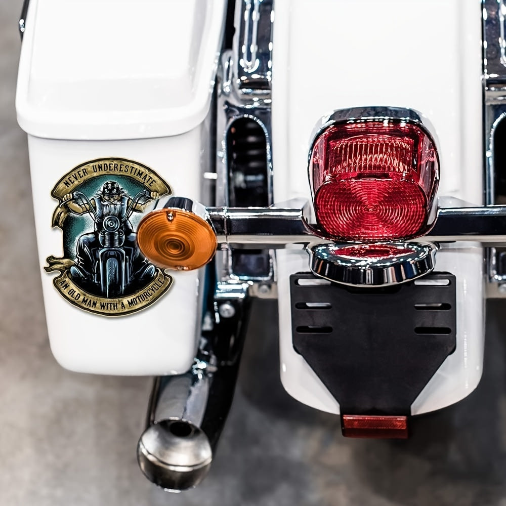 Old Man With A Motorcycle 15 24 Cm Decal For Vehicle