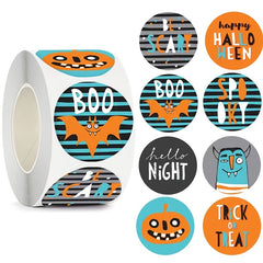 500pcs Halloween Cartoon Stickers Roll Packaging