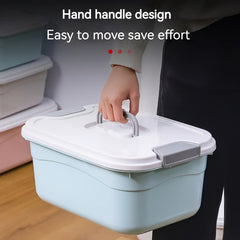 Plastic Storage Basket with Lid for Snacks Cosmetics Dormitory Desktop
